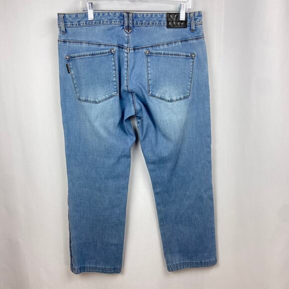 Halsey 44 Jeans Mens Size 36 Straight Leg Blue Light Wash Stretch Denim - Picture 6 of 12